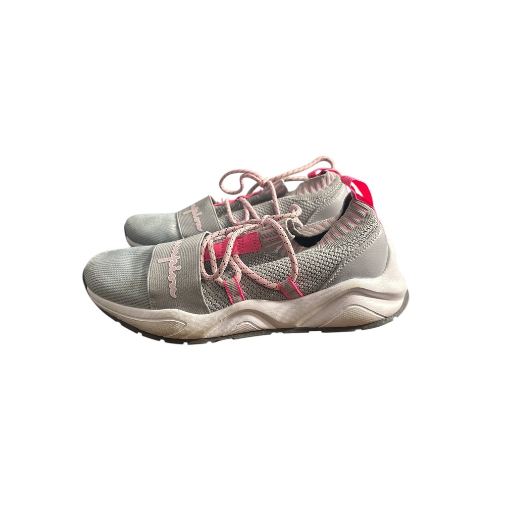 Champion Women's Gray Pink Knit Slip On Athletic Shoes Sneakers‎ Size 7